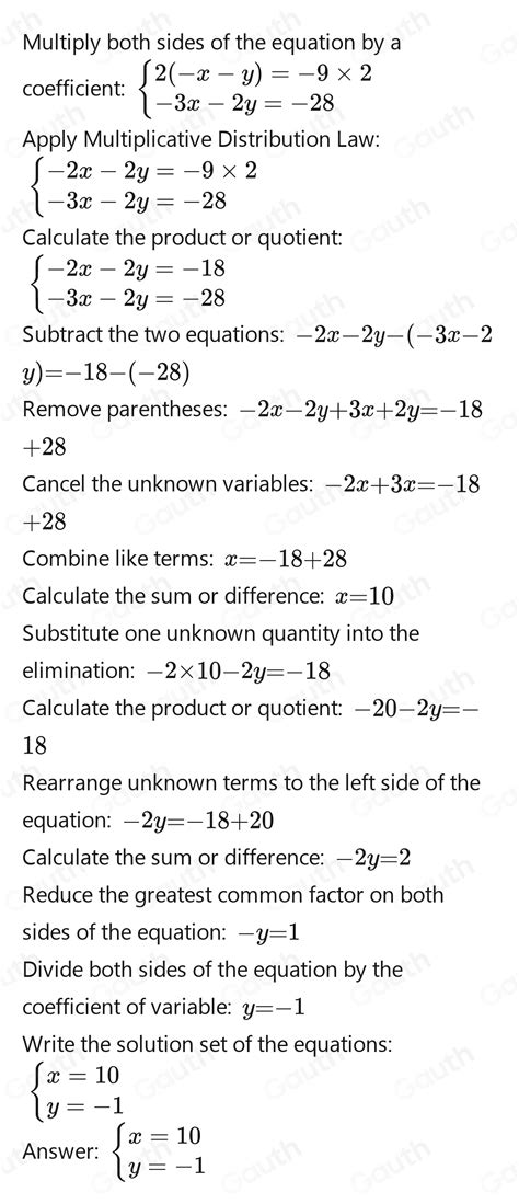 solved solve the system of equations x y 9 and 3x 2y 28 by combining the equations [algebra]