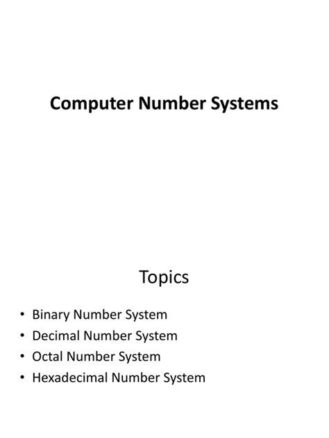 Lesson3 Computer Number Systems Pdf Arithmetic Mathematical Notation