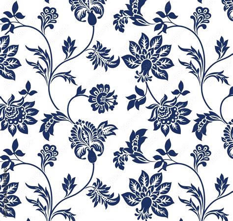 Traditional Floral Pattern Textile Design Royal India Stock Vector