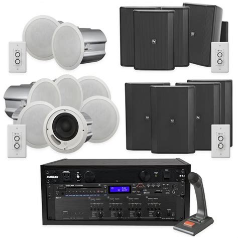 Multi Zone 70v Distributed Sound System For Restaurants With 16