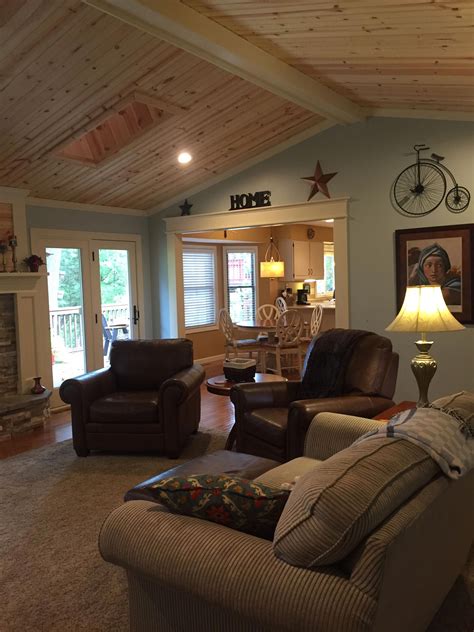 How To Put Fiberglass Knotty Pine Living Room Vaulted Ceiling