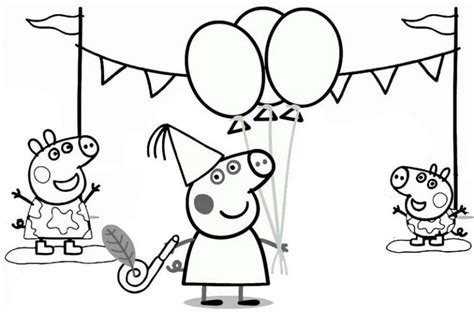 Make this peppa pig coloring page the best! Peppa Pig Happy Birthday Coloring Page - Mitraland