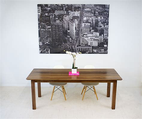 Handmade Solid Walnut Parsons Dining Table With Softened Lines By