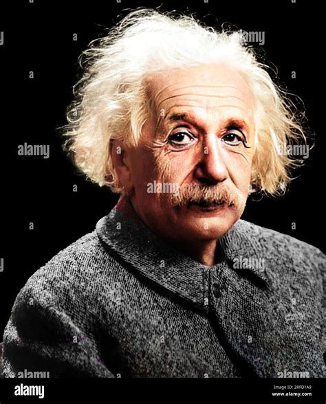 a colourised image of albert einstein 1879 1955 nobel prize winning theoretical physicist