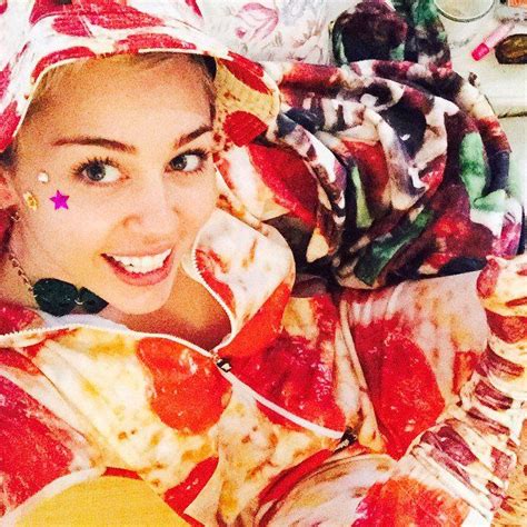 Pin For Later 17 Of Miley Cyruss Most Out There Instagram Snaps When She Showed Off Her Pizza
