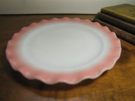Vintage Hazel Atlas Luncheon Plate Ripple Pink A K A Etsy
