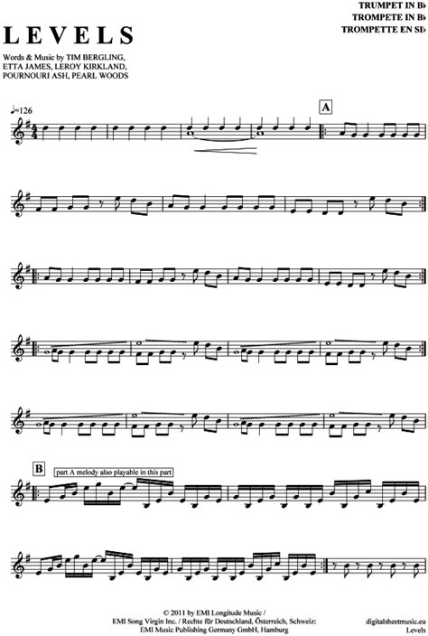 Levels Trompete In B Avicii Pdf Noten Klick Auf Die Noten Um