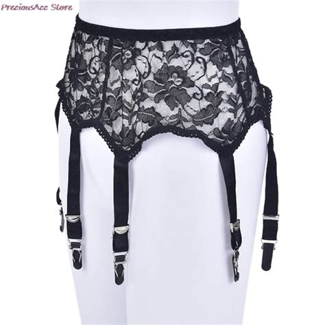 Lace Nylon Women Garter Belts 6 Straps Suspender With Metal Buckles S Xxl Garters Aliexpress