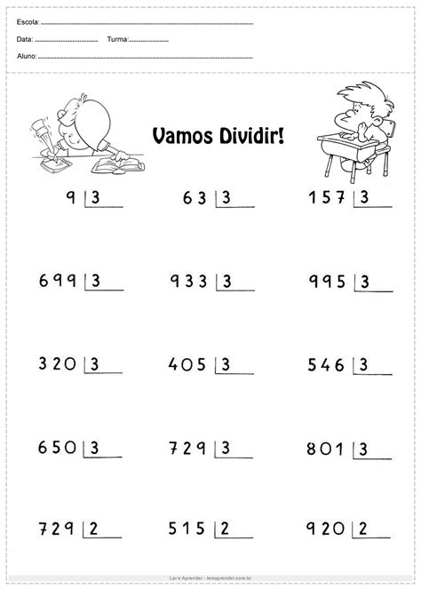 Lista De Exercícios De Adição Subtração Multiplicação E Divisão Pdf
