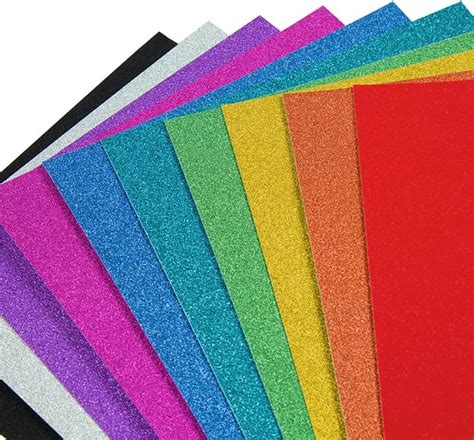30 Sheets A4 Colored Glitter Cardstock Paper 10 Colors