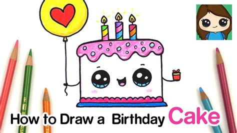 How To Draw A Cute Birthday Cake Easy