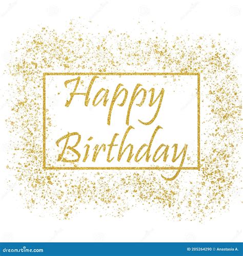 Gold Glitter Happy Birthday Text Stock Photo Image Of Elements Decor