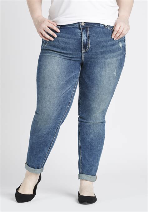 Womens Plus Size Girlfriend Jeans