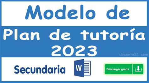 Plan Anual De Tutoría 2023 Docente21