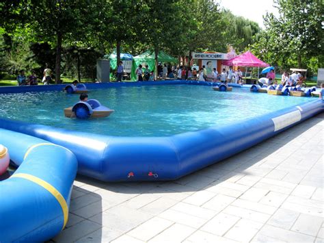 Above ground frame swimming pool set and pump. Large Outerside Metal Frame PVC Inflatable Swimming Pools ...