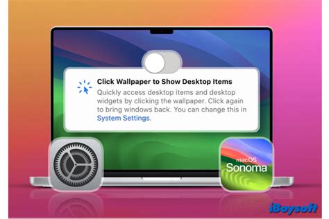 Macos Sonoma New Option Click Wallpaper To Reveal Desktop