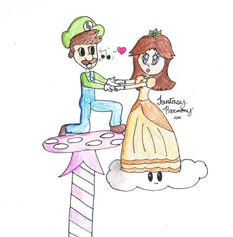 Luigi And Daisy In Love By FantasyHarmony On DeviantArt