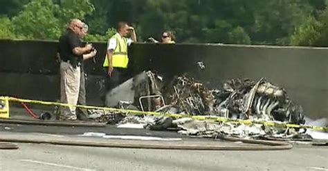 Private Plane Crashes Into Atlanta Highway Cbs News