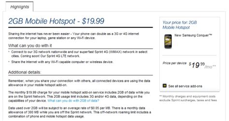 Sprint Kills Off 5gb Tethering Plan For 30 Adds New 2gb Plan For 20