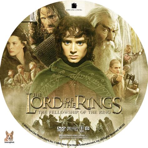 Lord Of The Rings The Fellowship Of The Ring Dvd Labels 2001 R1 Custom