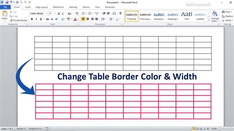 How To Change Table Border Colours In Word
