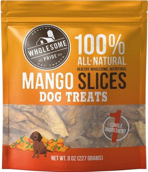 Wholesome Pride Pet Treats Mango Slices Dog Treats 8 Oz Bag