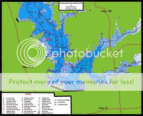 Cedar Creek Lake Fishing Map