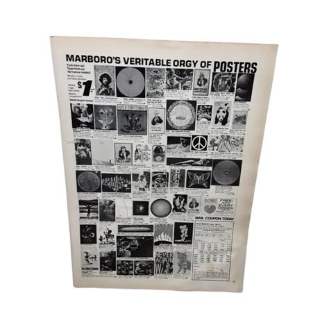 Vintage 1970 Marboro Orgy Of Posters Original Ad Epherma 699 Picclick
