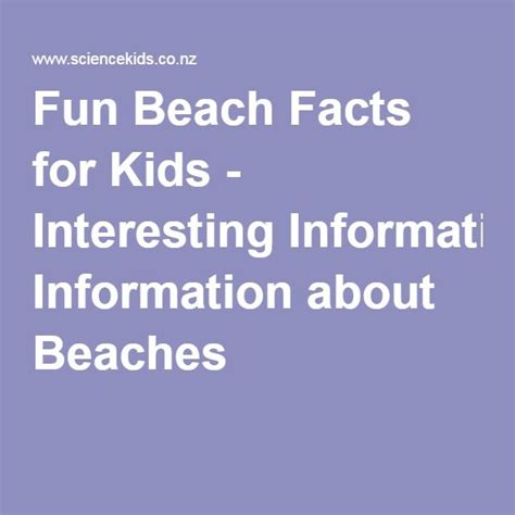 Fun Beach Facts For Kids Interesting Information About Beaches