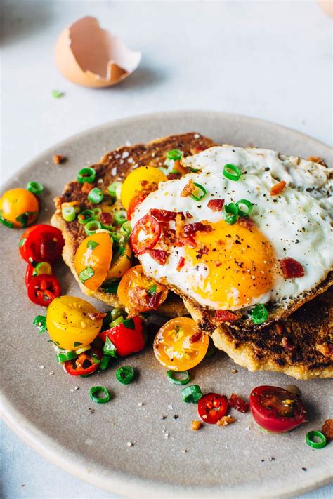 Savory Breakfast Pancakes With Bacon And Fried Eggs {paleo Dairy Free} Nyssa S Kitchen