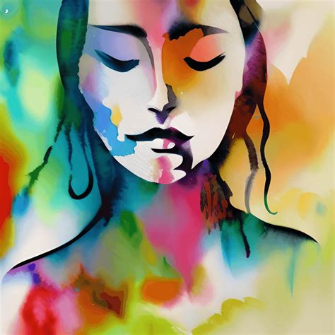 Woman Art Watercolor Abstract · Creative Fabrica