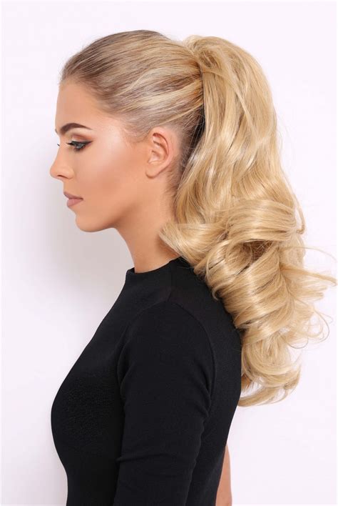 Long Blonde Curly Synthetic Ponytail