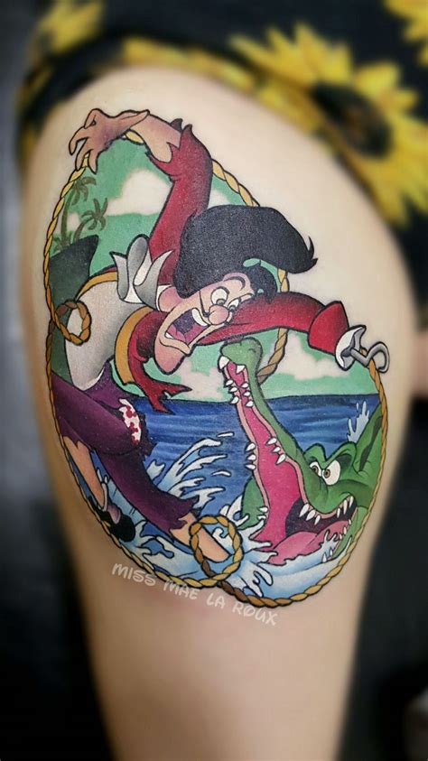 Disney Peter Pan Tattoo Captain Hook And Tick Tock Peter Pan Tattoo