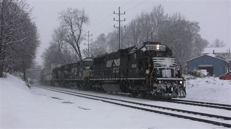 Trains In The Snow On The Norfolk Southern Harrisburg Line On