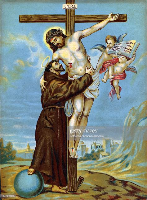 St Francis Of Assisi Holds The Christ And Receives The