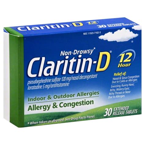 Claritin D Allergy And Congestion Extended Release Tablets 30 Count