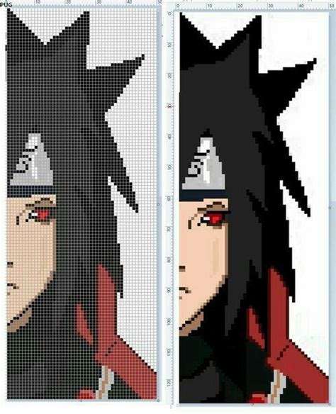 Bordado Naruto Anime Pixel Art Pixel Art Grid Minecraft Pixel Art Images