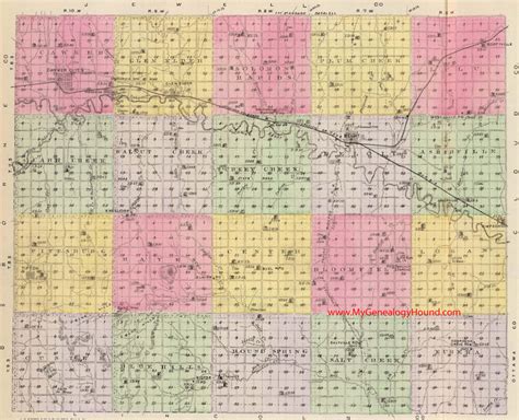 Mitchell County Kansas 1887 Map