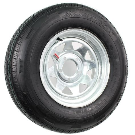 Radial Trailer Tire On Rim St20575r14 20575 14 5 Lug Wheel Galvanized