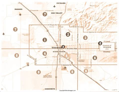 Tucson Zip Code Map Az Tucson Map By Zip Codes Printable