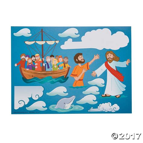 Jesus And Peter Walk On Water Mini Sticker Scenes Peter Walks On Water