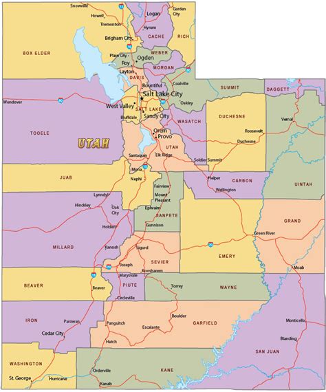 Political Map Of Utah