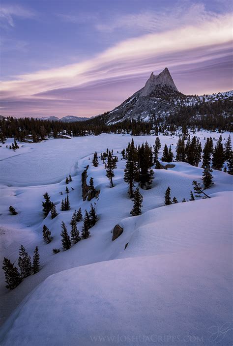 Wishful Thinking Cathedral Peak Snowy Sunrise Yosemite