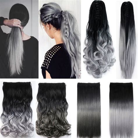 Check out our ponytail hair selection for the very best in unique or custom, handmade pieces from our hair care shops. Neverland Women's Fashion Silver Gray Ombre Color Curly ...