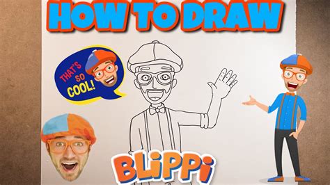 How To Draw Blippi Easy Step By Step Tutorial For Kids Youtube