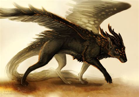 Creature Commission By Nimphradora The Dragon Wolf Is A Heraldic