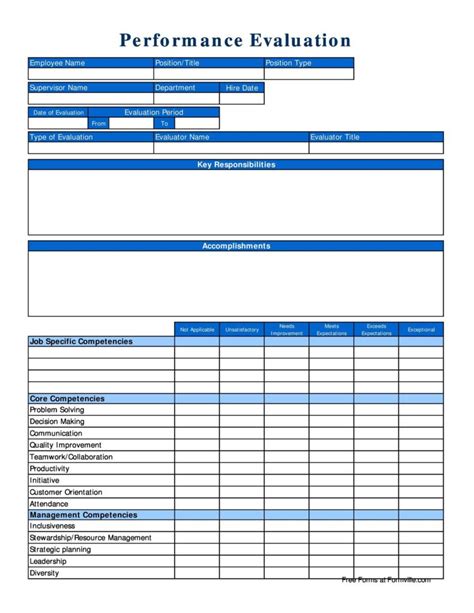 46 Employee Evaluation Forms And Performance Review Examples
