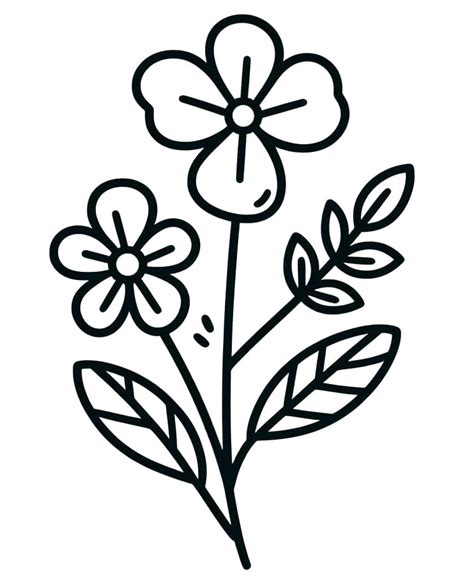 Very Easy Flower Coloring Page Download Print Or Color Online For Free