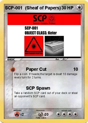 Pokémon Scp 001 Sheaf Of Papers Paper Cut My Pokemon Card