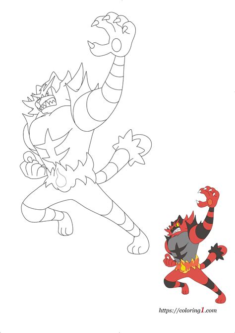 Pokemon Incineroar Coloring Pages 2 Free Coloring Sheets 2021